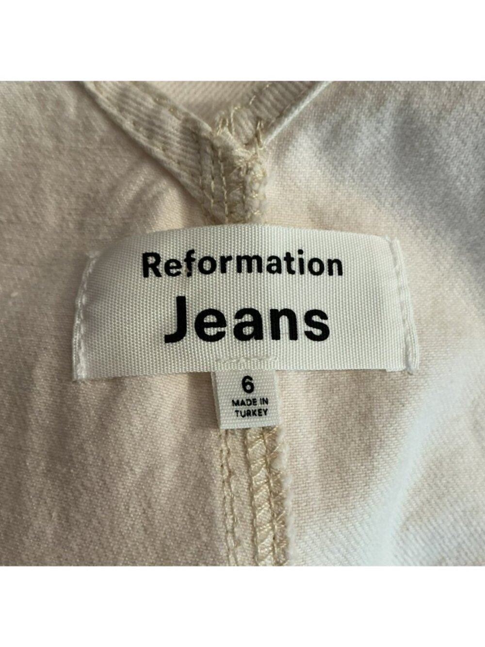 Reformation River Relaxed Organic Cotton Wide Leg Overalls Womens 6 Off-White - Picture 9 of 12